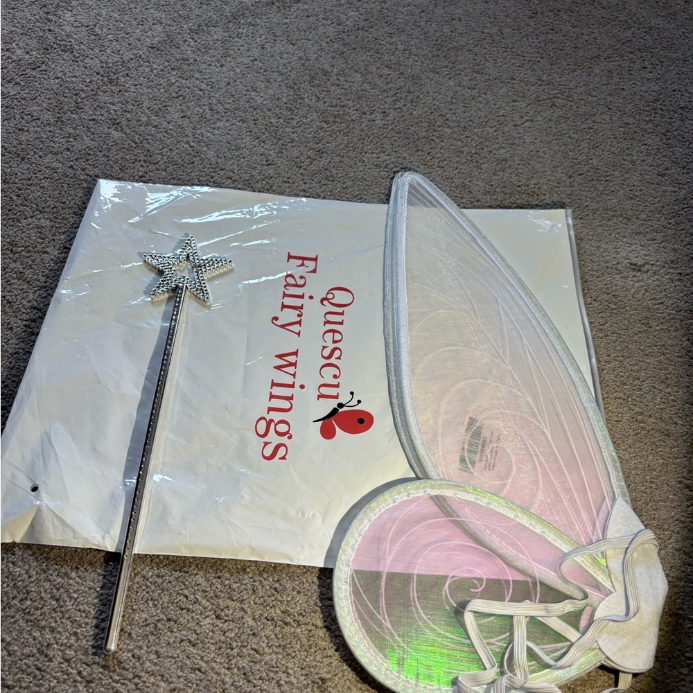 Pink Fairy Wings and Star Wand Set